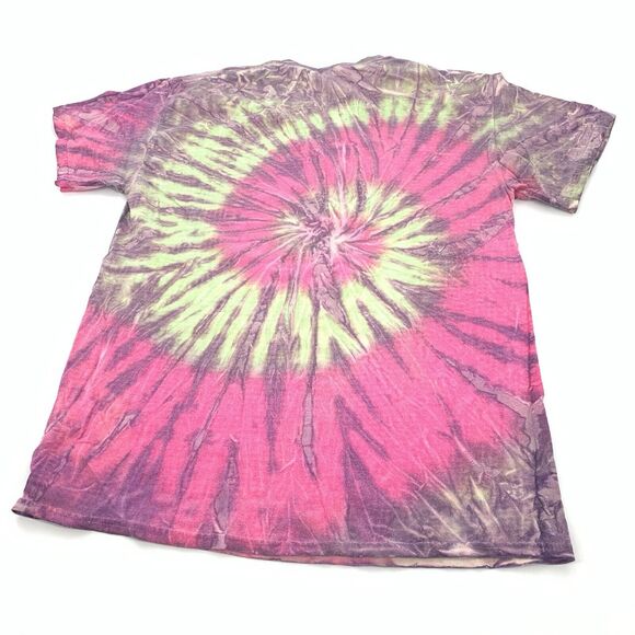 Bahamas Embroidered Tie Dye Short Sleeve T-Shirt Size Medium Adult Pink Green M - Picture 2 of 7